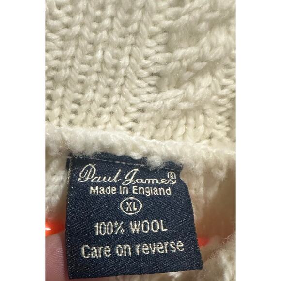VTG Paul James England Fisherman Chunky Knit Turtleneck 100% Wool Sz XL Woman's - Picture 4 of 6
